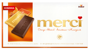 Шоколад горький «Merci» Апельсин-миндаль, 100 г Шоколад горький «Merci» Апельсин-миндаль, 100 г