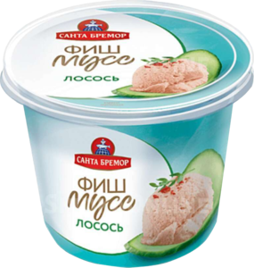 Паста из тресковых рыб «Санта Бремор» Фиш-мусс с лососем, 140 г Паста из тресковых рыб «Санта Бремор» Фиш-мусс с лососем, 140 г