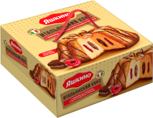 Кекс «Яшкино» с вишнёвым джемом и шоколадным кремом, 500 г