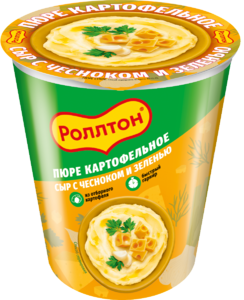 Пюре картофельное «Роллтон» Сыр с чесноком и зеленью, 55 г