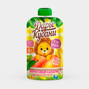 Пюре фруктовое «Дары Кубани» Фруктовый салатик, 90 г