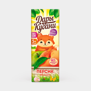 Сок «Дары Кубани» яблочно-персиковый, 200 мл