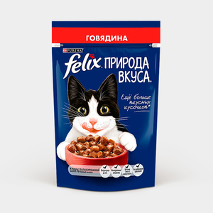 Корм для кошек «Felix» Природа вкуса, говядина, 75 г