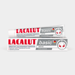 Зубная паста «Lacalut» basic white, 65 г