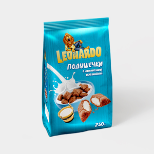 Готовый завтрак «Leonardo» Подушечки с молочной начинкой, 250 г