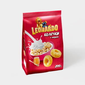 Готовый завтрак «Leonardo» колечки с мёдом, 200 г