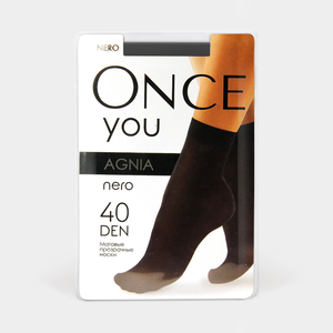 Носочки женские «Once You» Agnia, из микрофибры 40 ден, nero