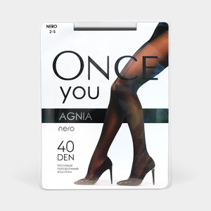 Колготки женские «Once You» Agnia 40 den, nero, размер 2