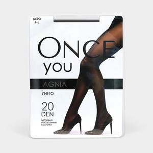Колготки женские «Once You» Agnia 20 den, nero, размер 4