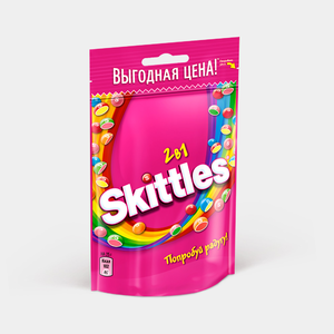 Конфета жевательная «Skittles» в сахарной глазури 2 в 1, 70 г