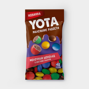 Драже «Yota» молочный шоколад в цветной глазури, 40 г