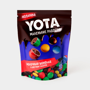 Драже «Yota» молочный шоколад в цветной глазури, 135 г