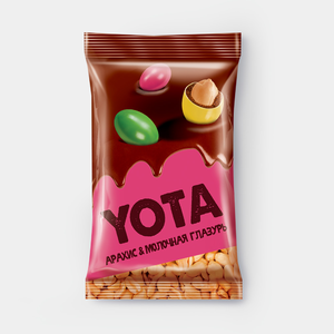 Драже «Yota» арахис в молочно-шоколадной и цветной сахарной глазури, 40 г