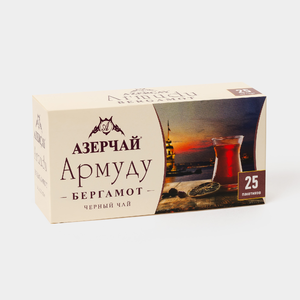 Чай черный «Азерчай» Армуду с ароматом бергамота, 25 пакетиков
