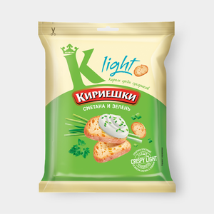 Сухарики «Кириешки Light» со вкусом сметаны и зелени, 33 г