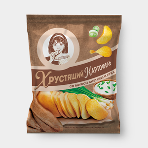 Чипсы «Хрустящий картофель» со вкусом сметаны и лука, 160 г