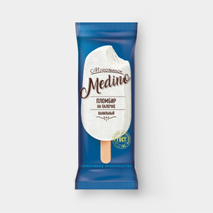 Мороженое «Medino» ванильный пломбир на палочке, 60 г