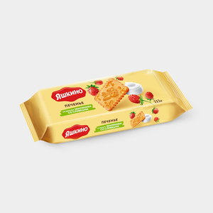 Печенье «Яшкино» со вкусом земляники со сливками, 215 г