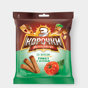 Сухарики «3 Корочки» со вкусом томата и зелени, 40 г
