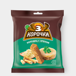 Сухарики «3 Корочки» со вкусом холодца с хреном, 40 г