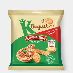 Сухарики «Кириешки Baguet» со вкусом пиццы и сырным соусом «Calve», 45 г