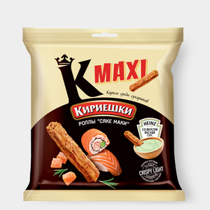 Сухарики «Кириешки Maxi» со вкусом роллов «Сяке маки» и с соусом со вкусом васаби, 50 г