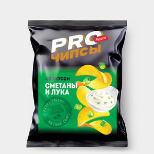 Чипсы «PRO-Чипсы» натуральные картофельные со вкусом сметаны и лука, 60 г