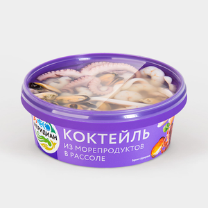 Коктейль из морепродуктов «Меридиан» из морепродуктов в рассоле, 270 г