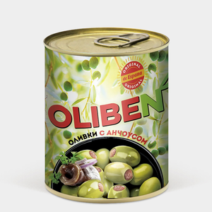 Оливки «OLIBEN» с анчоусом, 270 г