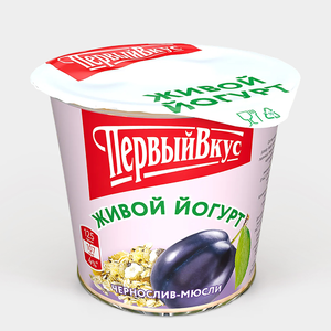 Йогурт 2.5% «Первый вкус» Мюсли – чернослив, 125 г