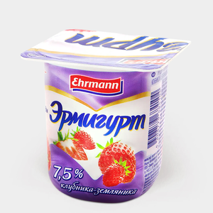 Йогуртный продукт 7.5% «Ehrmann» Эрмигурт Клубника-земляника, 100 г