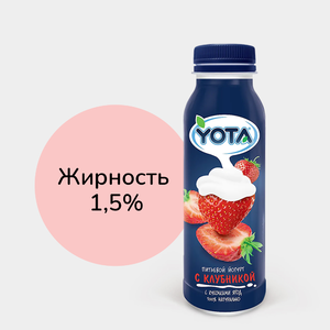 Йогурт питьевой «Yota» с клубникой, 300 г