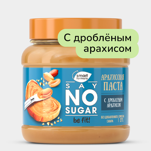 Арахисовая паста «Smart Formula» без сахара, с дробленым арахисом, 270 г