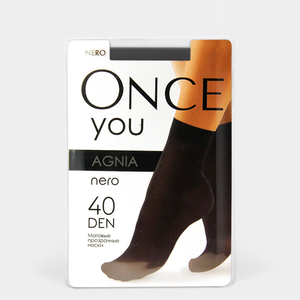 Носочки женские «Once You» Agnia, из микрофибры 40 ден, nero