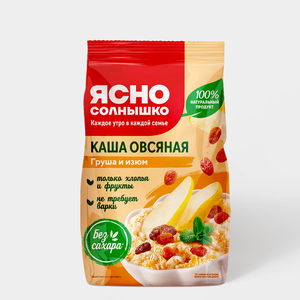Каша овсяная «Ясно солнышко» С грушей и изюмом, 300 г