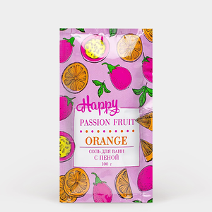 Соль для ванн с пеной «Лаборатория Катрин» Happy. Passion Fruit/Orange, 100 г