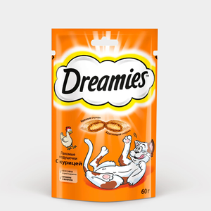 Лакомство для кошек «Dreamies» подушечки с курицей, 30 г