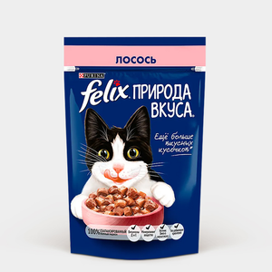 Корм для кошек «Felix» Природа вкуса, с лососем, 75 г