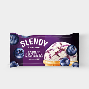 Пломбир «Slendy» с черничным наполнителем, 80 г