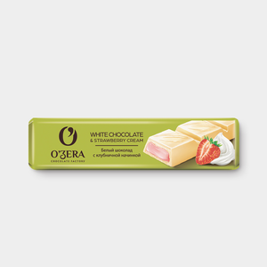 Шоколадный батончик «O'Zera» White & Strawberry cream, 45 г