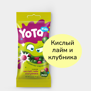 Драже «Yota» Хрустящий шарик со взрывной карамелью Кислый лайм/клубника, 50 г