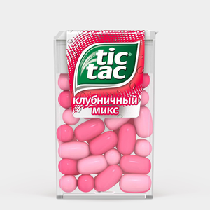 Драже «Tic Tac» Клубничный микс, 16 г Драже «Tic Tac» Клубничный микс, 16 г