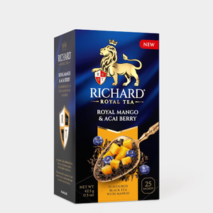 Чай черный «Richard» Royal Mango & Acai berry, 25 сашетов, 42,5 г