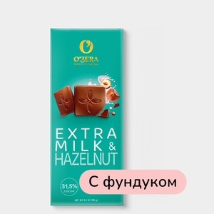 Шоколад молочный «O'Zera» Extra milk & Hazelnut, 90 г