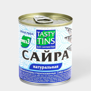 Сайра «Tasty Tins» натуральная, 215 г