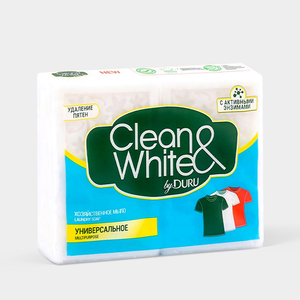 Мыло хозяйственное «Clean&White by Duru» универсальное, 2шт, 120 г