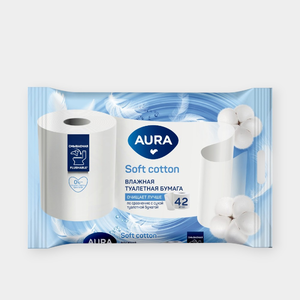 Влажная туалетная бумага «Aura» Soft, 42шт