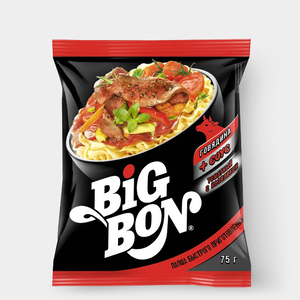 Лапша «BigBon» с говядиной и соусом, 75 г