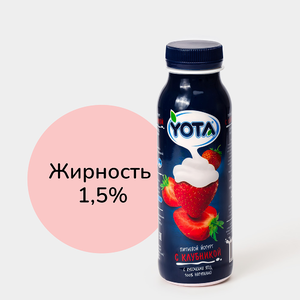 Йогурт питьевой «Yota» с клубникой, 300 г