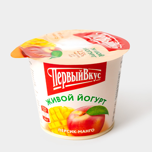 Йогурт 2.5% «Первый вкус» Персик – манго, 125 г
